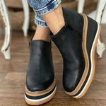 Zoe | Women's Platform Wedge Chelsea Boots - Black