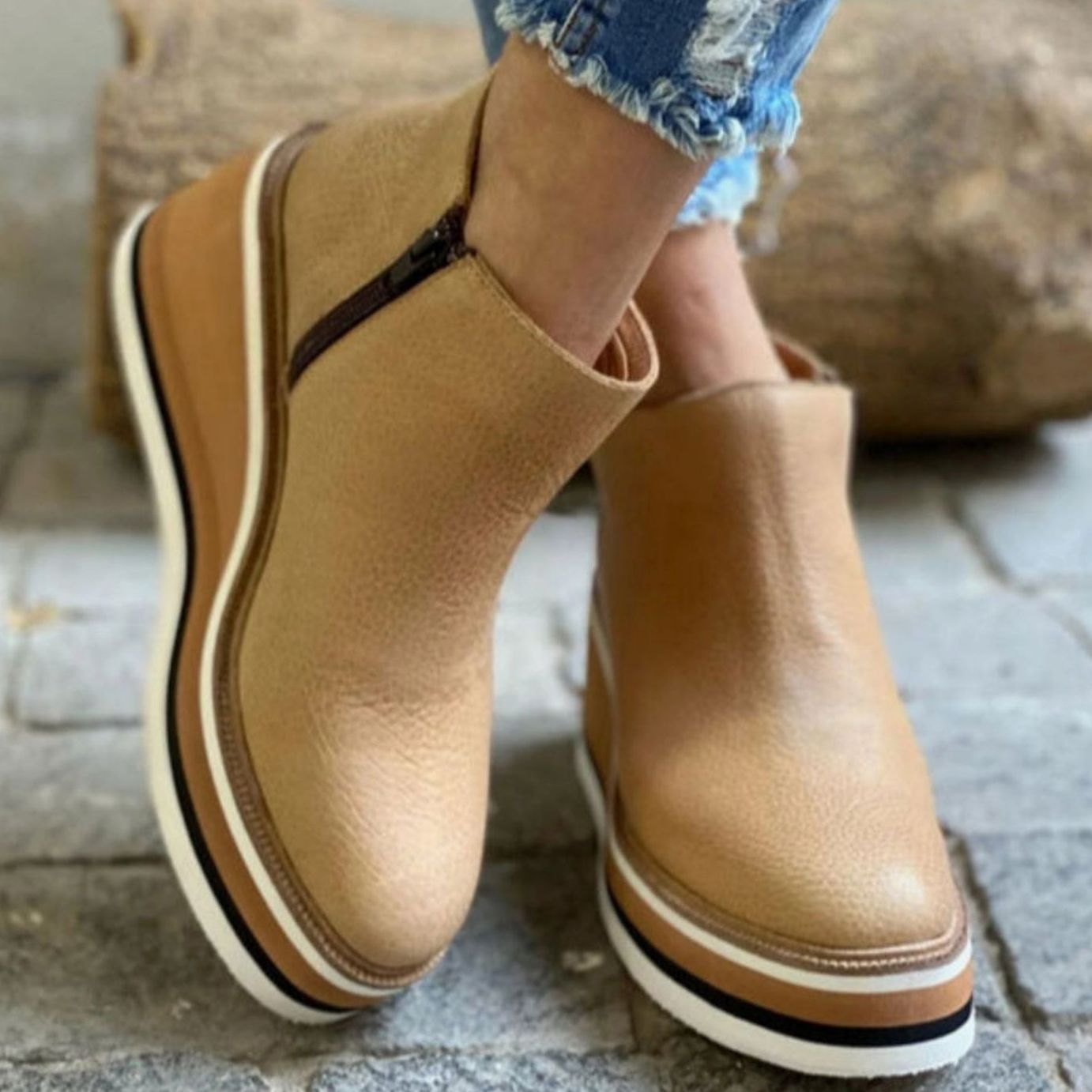 Zoe | Women's Platform Wedge Chelsea Boots