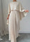 Elizabeth | Women's Pleated Batwing Sleeve Maxi Dress - Beige