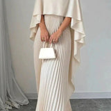 Elizabeth | Women's Pleated Batwing Sleeve Maxi Dress