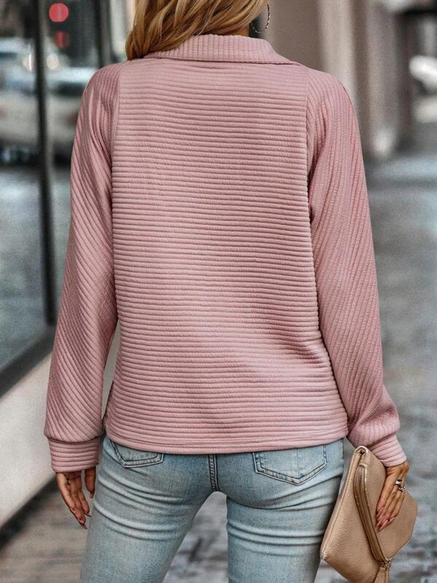 Annette | Women's Long Sleeve Ribbed Stand Collar Jumper