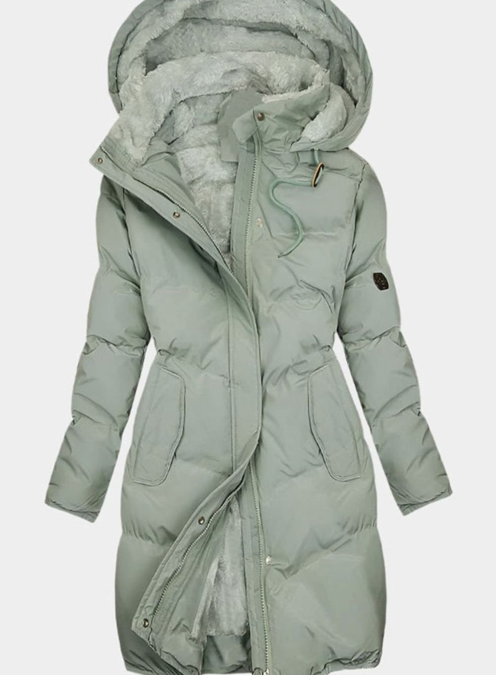 Alberta | Women's Fleece Lined Quilted Hooded Puffer Jacket - Green