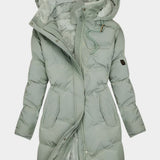 Alberta | Women's Fleece Lined Quilted Hooded Puffer Jacket - Green