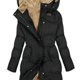 Alberta | Women's Fleece Lined Quilted Hooded Puffer Jacket - Black