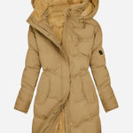 Alberta | Women's Fleece Lined Quilted Hooded Puffer Jacket - Yellow