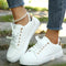Lydia | Women's Orthopaedic Quilted Leather Look Trainers - White