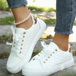 Lydia | Women's Orthopaedic Quilted Leather Look Trainers