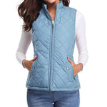 Brooke | Women's Quilted Padded Puffer Jacket - Light Blue