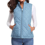 Brooke | Women's Quilted Padded Puffer Jacket - Light Blue