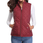 Brooke | Women's Quilted Padded Puffer Jacket - Burgundy
