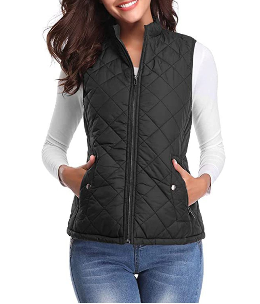 Brooke | Women's Quilted Padded Puffer Jacket - Black