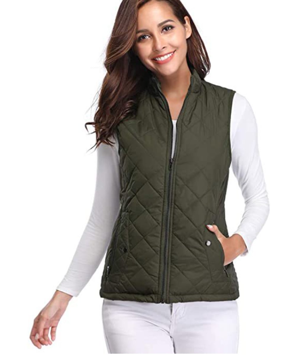 Brooke | Women's Quilted Padded Puffer Jacket - Olive Green