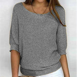 Tessa | Women's Oversized Relaxed Fit Batwing Sleeve Jumper - Grey