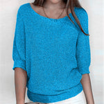 Tessa | Women's Oversized Relaxed Fit Batwing Sleeve Jumper - Light Blue