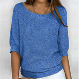 Tessa | Women's Oversized Relaxed Fit Batwing Sleeve Jumper - Blue