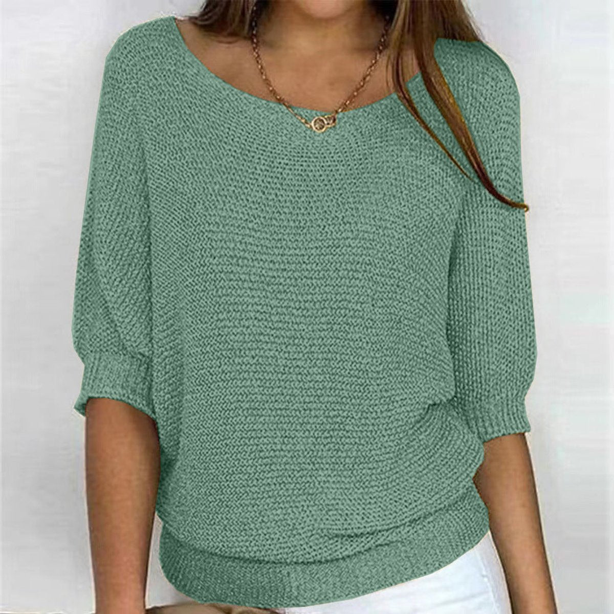 Tessa | Women's Oversized Relaxed Fit Batwing Sleeve Jumper - Dark Green