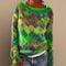 Petra | Women's Argyle Oversized Relaxed Fit Jumper - Green