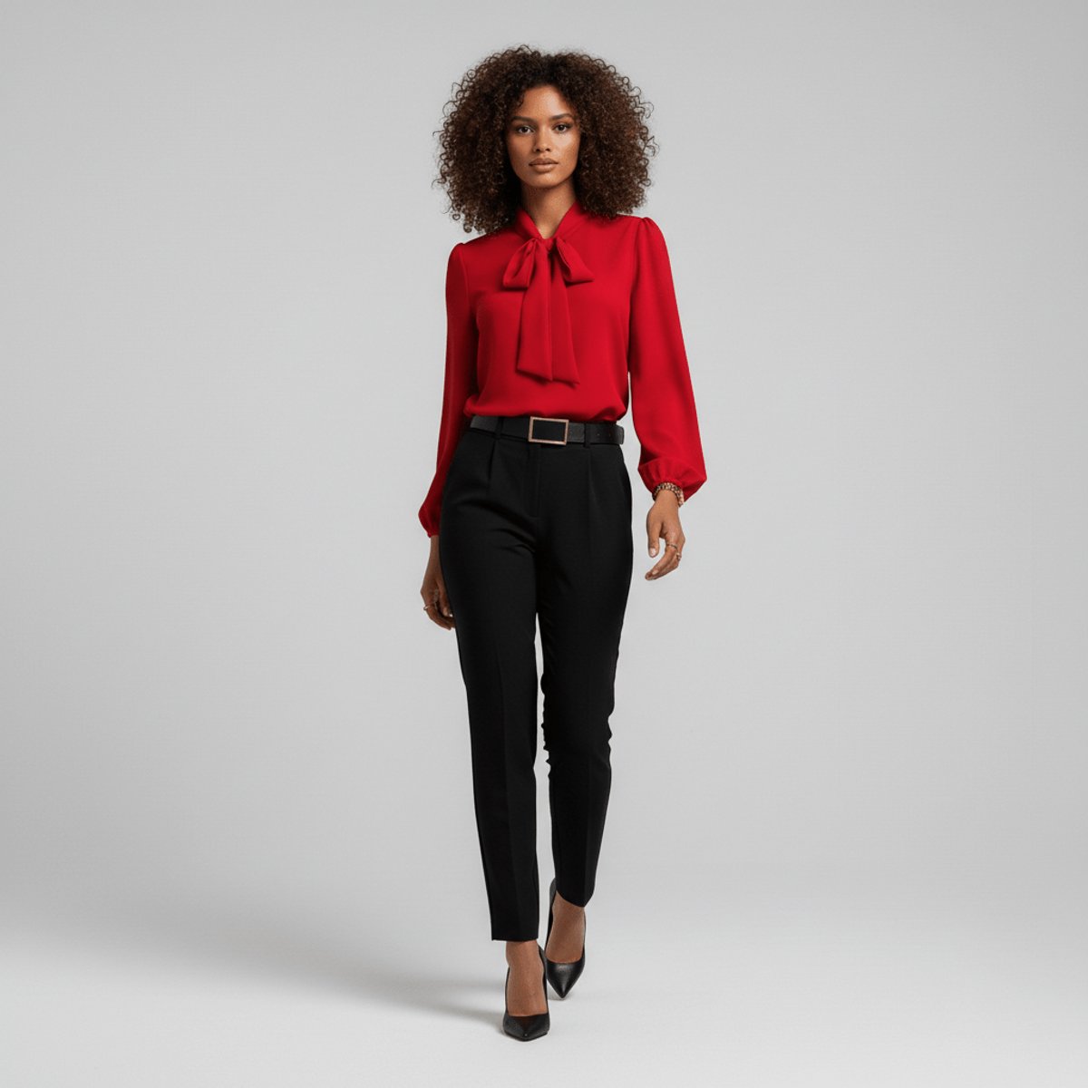 Ann | Women's Long Sleeve Oversized Bow Detail Blouse