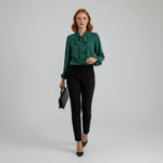 Ann | Women's Long Sleeve Oversized Bow Detail Blouse