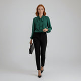Ann | Women's Long Sleeve Oversized Bow Detail Blouse
