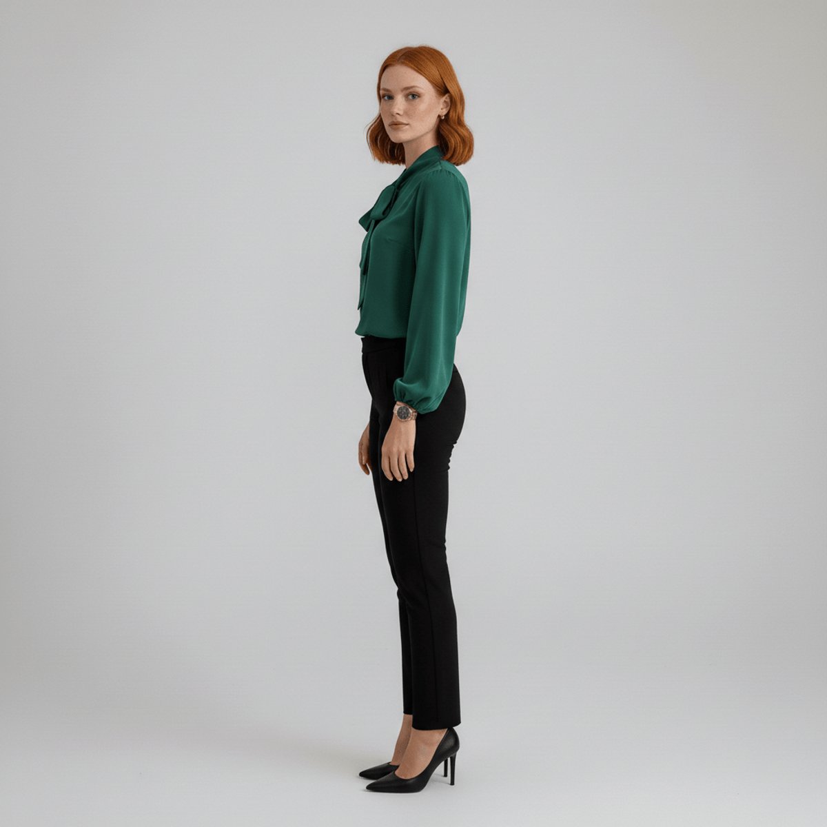 Ann | Women's Long Sleeve Oversized Bow Detail Blouse