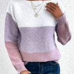Mary | Women's Oversized Relaxed Fit Cashmere Feel Turtleneck Jumper - Purple