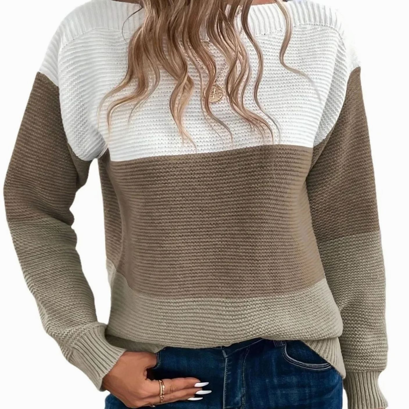 Mary | Women's Oversized Relaxed Fit Cashmere Feel Turtleneck Jumper - Brown