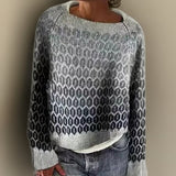 Rebecca | Women's Fair Isle Oversized Relaxed Fit Jumper - Grey