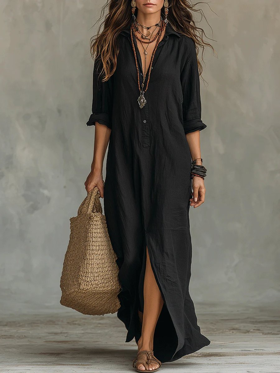 Sarah | Women's Long Sleeve Oversized Relaxed Fit Shirt Dress