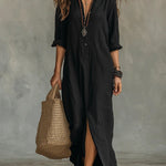 Sarah | Women's Long Sleeve Oversized Relaxed Fit Shirt Dress