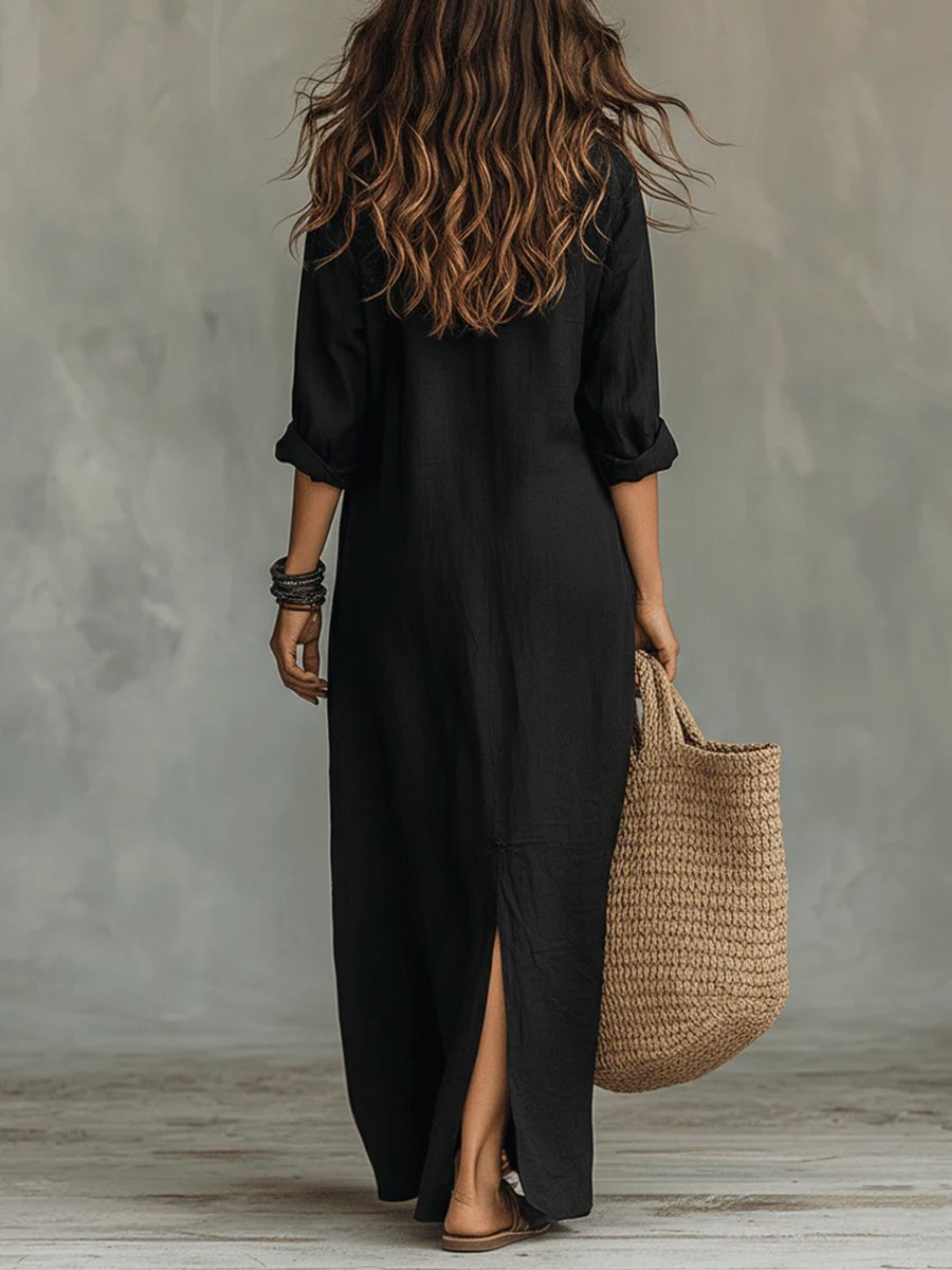 Sarah | Women's Long Sleeve Oversized Relaxed Fit Shirt Dress