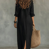 Sarah | Women's Long Sleeve Oversized Relaxed Fit Shirt Dress