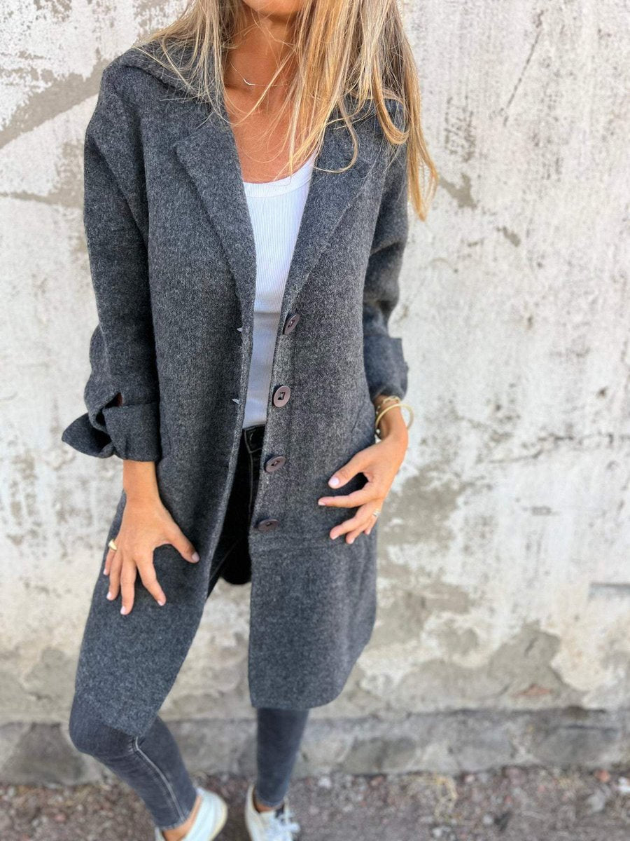 Martha | Women's Oversized Longline Relaxed Fit Coat - Khaki