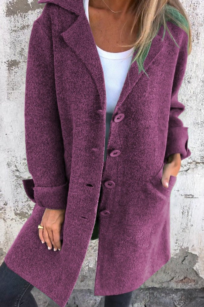 Martha | Women's Oversized Longline Relaxed Fit Coat - Purple