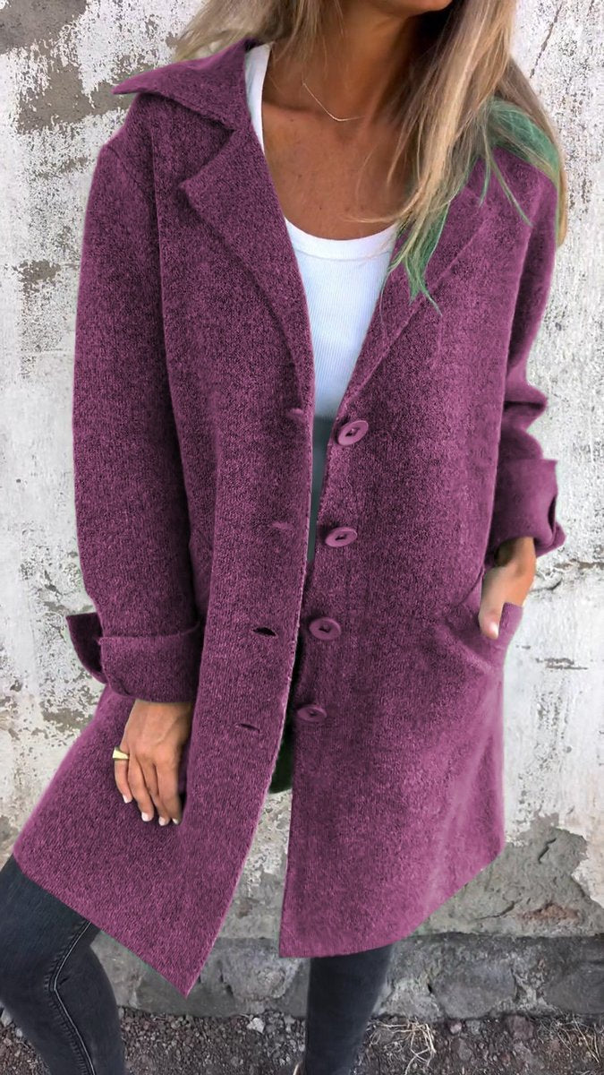 Martha | Women's Oversized Longline Relaxed Fit Coat - Purple