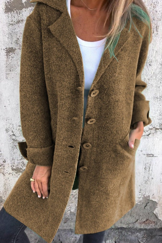 Martha | Women's Oversized Longline Relaxed Fit Coat - Brown