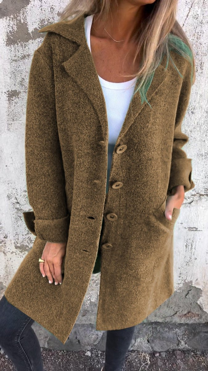 Martha | Women's Oversized Longline Relaxed Fit Coat - Brown