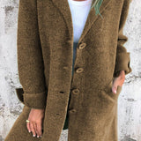 Martha | Women's Oversized Longline Relaxed Fit Coat - Brown