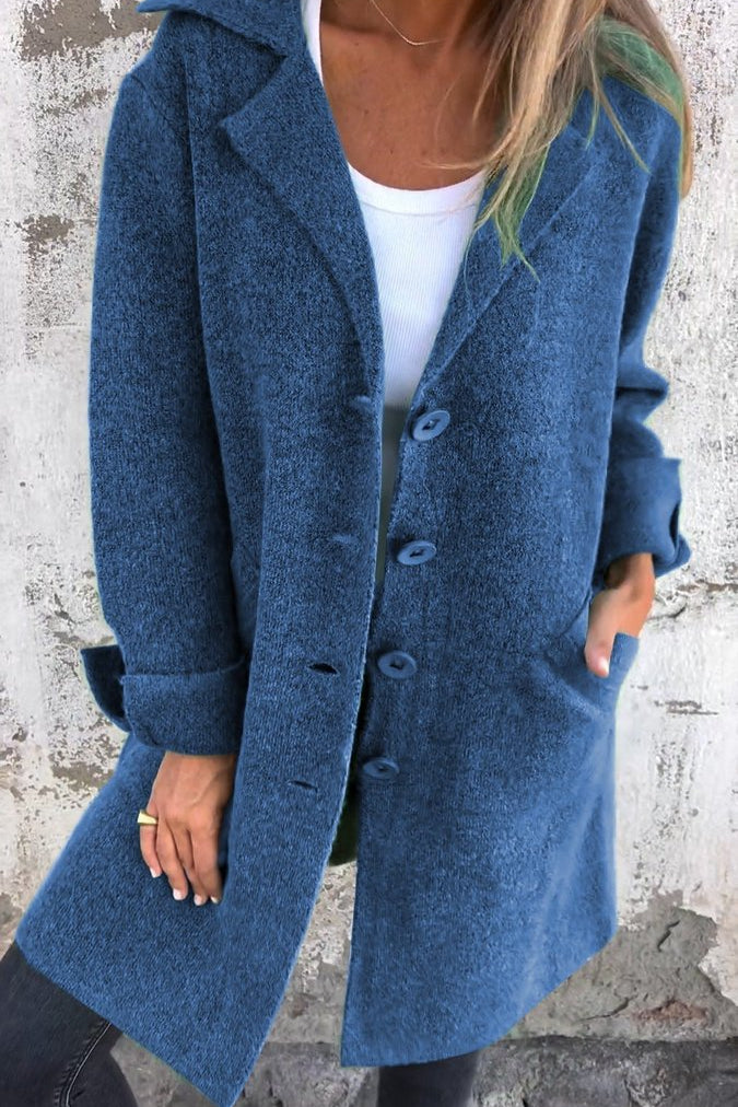 Martha | Women's Oversized Longline Relaxed Fit Coat - Blue