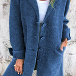 Martha | Women's Oversized Longline Relaxed Fit Coat - Blue