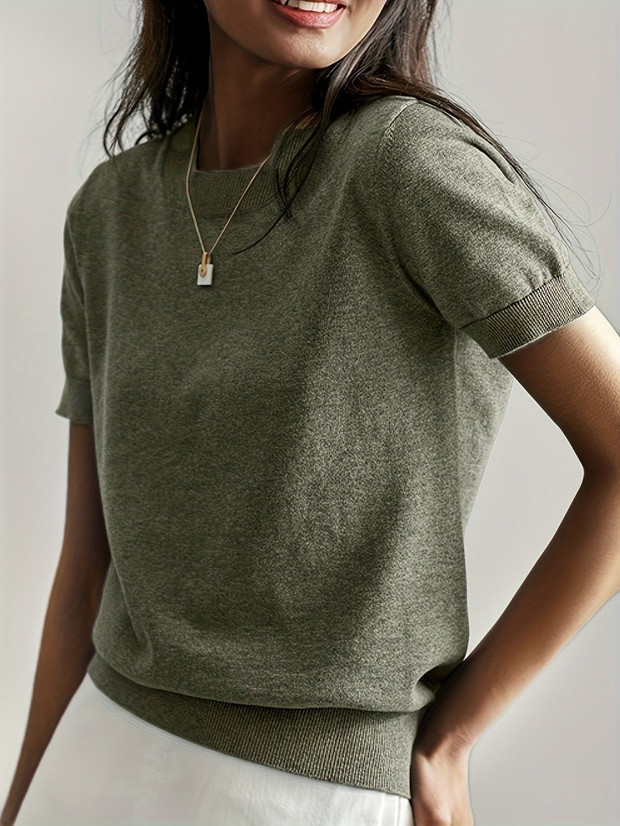 Autumn | Women's Oversized Crew Neck Relaxed Fit Jumper - Olive