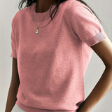 Autumn | Women's Oversized Crew Neck Relaxed Fit Jumper - Pink