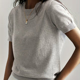 Autumn | Women's Oversized Crew Neck Relaxed Fit Jumper - Light Grey
