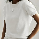 Autumn | Women's Oversized Crew Neck Relaxed Fit Jumper - White