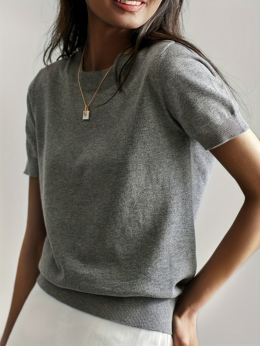 Autumn | Women's Oversized Crew Neck Relaxed Fit Jumper - Grey