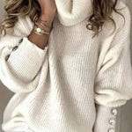 Vanessa | Women's Ribbed Cowl Neck Jumper - White