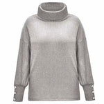 Vanessa | Women's Ribbed Cowl Neck Jumper - Grey