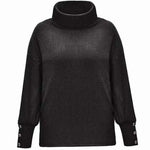 Vanessa | Women's Ribbed Cowl Neck Jumper - Black