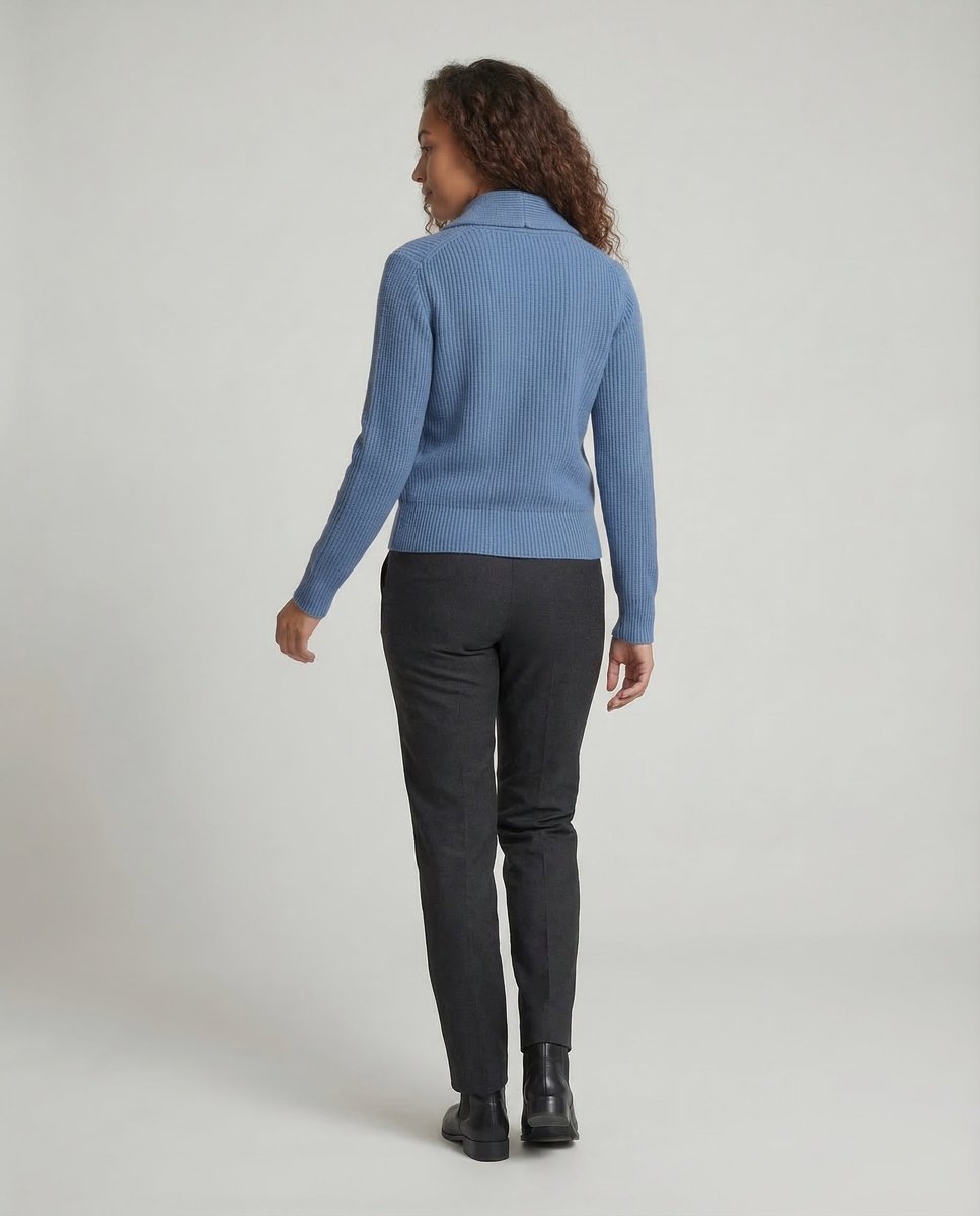 Adeline | Women's Button Front Ribbed Lapel Collar Cardigan