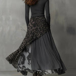 Laura | Women's Long Sleeve Leopard Print Ribbed Jumper
